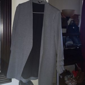 Express herringbone blazer black gray XS